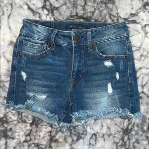 Aeropostale Blue Distressed Jean Shorts